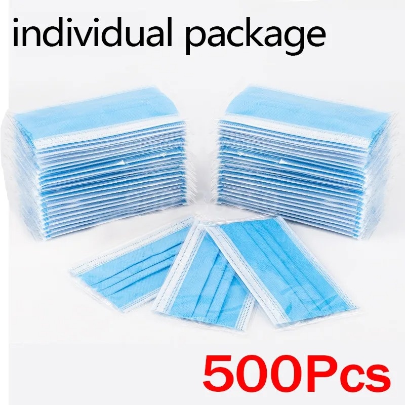 50-500pcs Disposable Adults in - Disposable Mask Blue reseña y precio