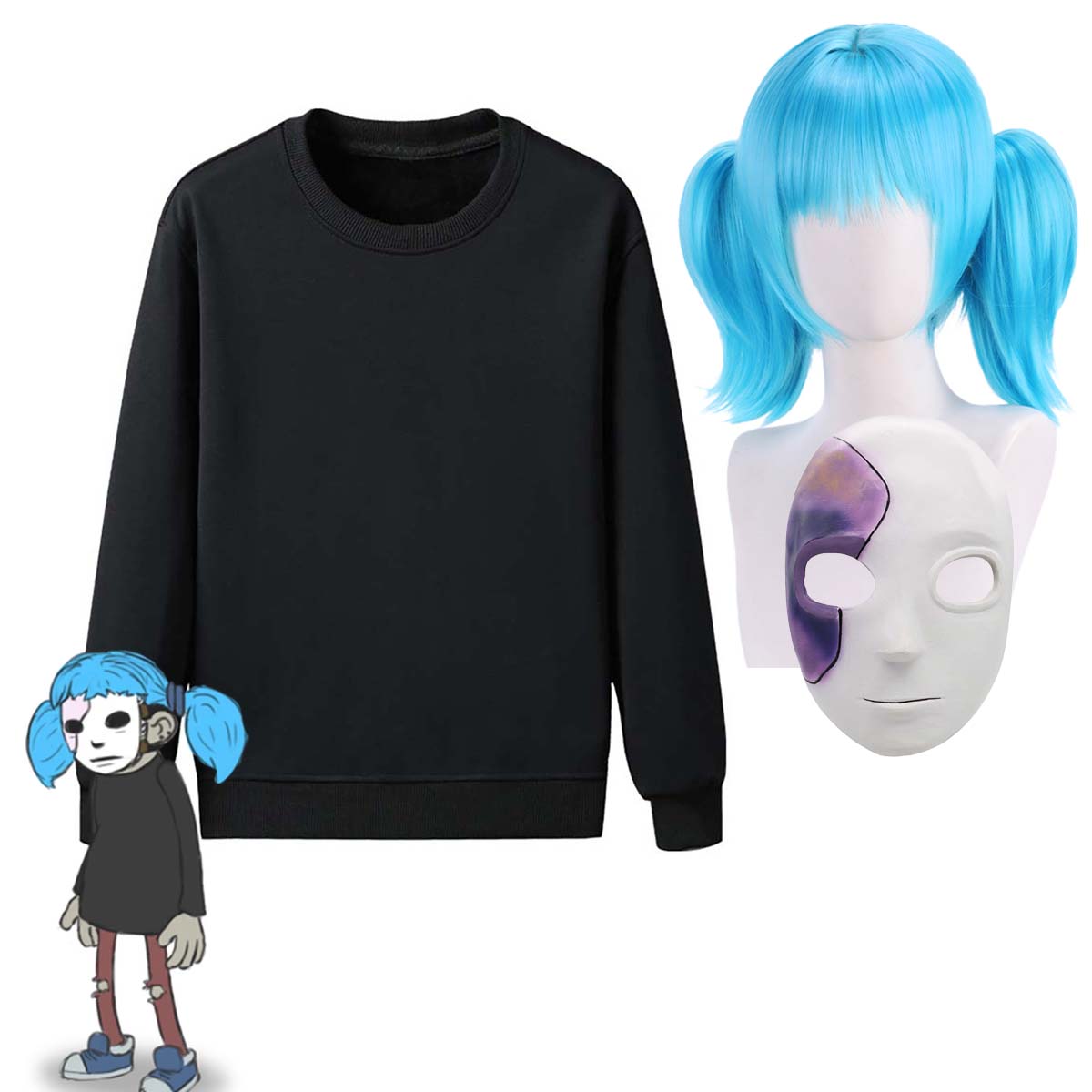 Adult Game Sally Face Cosplay  - Black Face Mask Pack reseña y precio