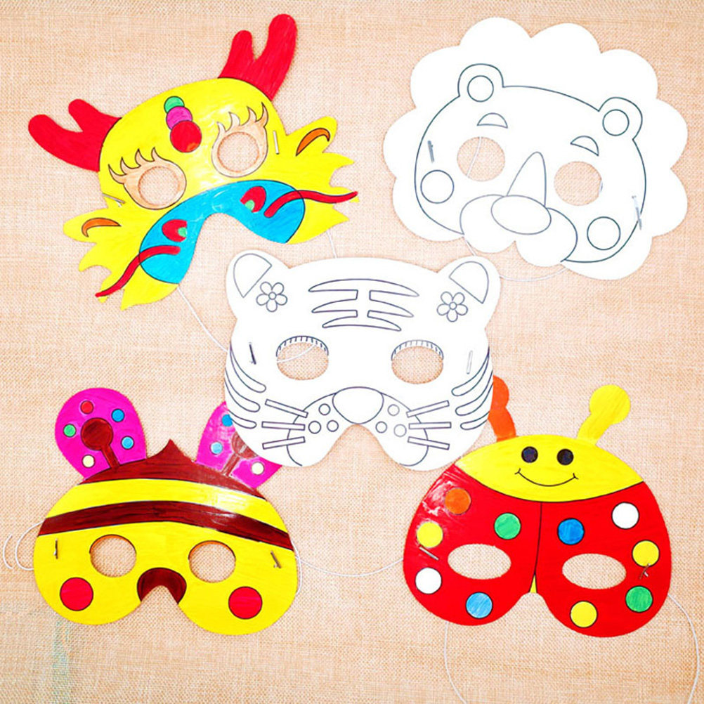 10Pcs Paper Mask Craft Kit Kid - Kids Face Mask reseña y precio