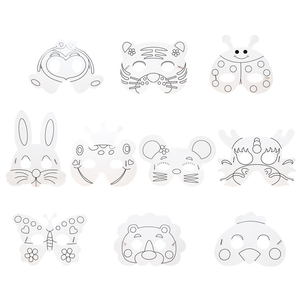 10Pcs Paper Mask Craft Kit Kid - Kids Face Mask reseña y precio