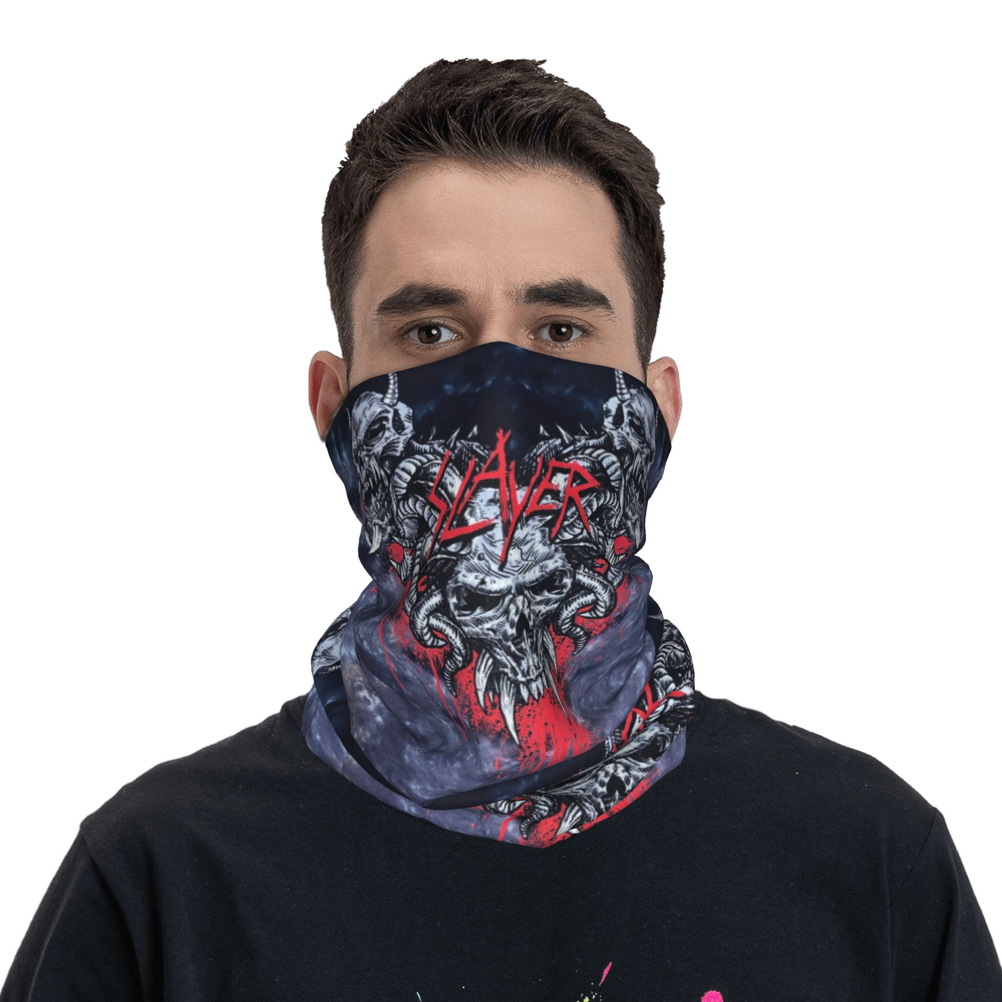 Custom Heavy Metal Rock  Slaye - Neck Gaiter Face Cover reseña y precio