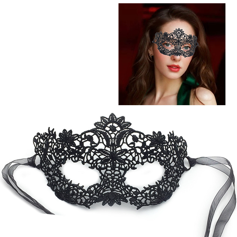2pcs Elegant Black Lace Masque - Black Face Mask Pack reseña y precio
