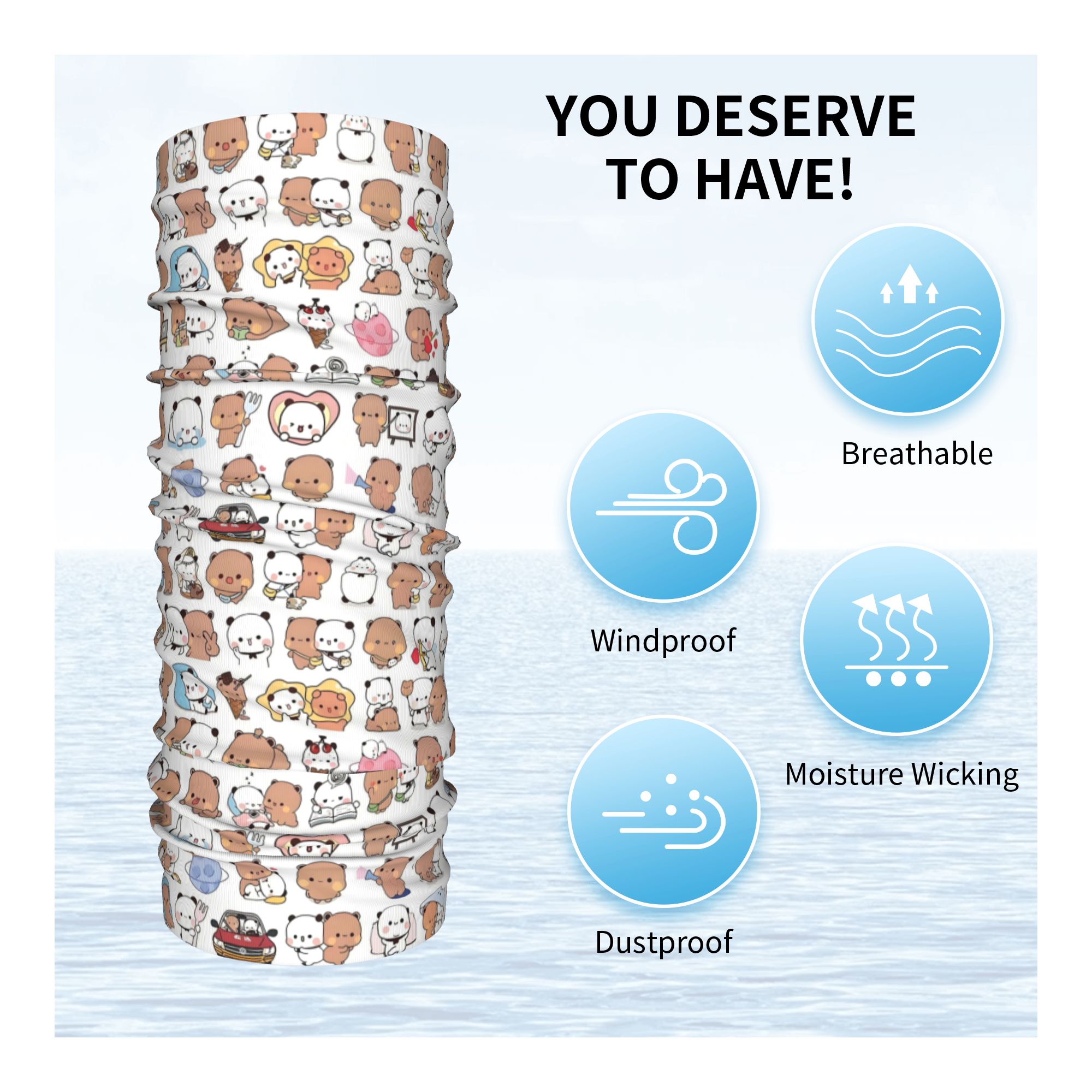 Custom Bear Cartoon Peach And  - Neck Gaiter Face Cover reseña y precio
