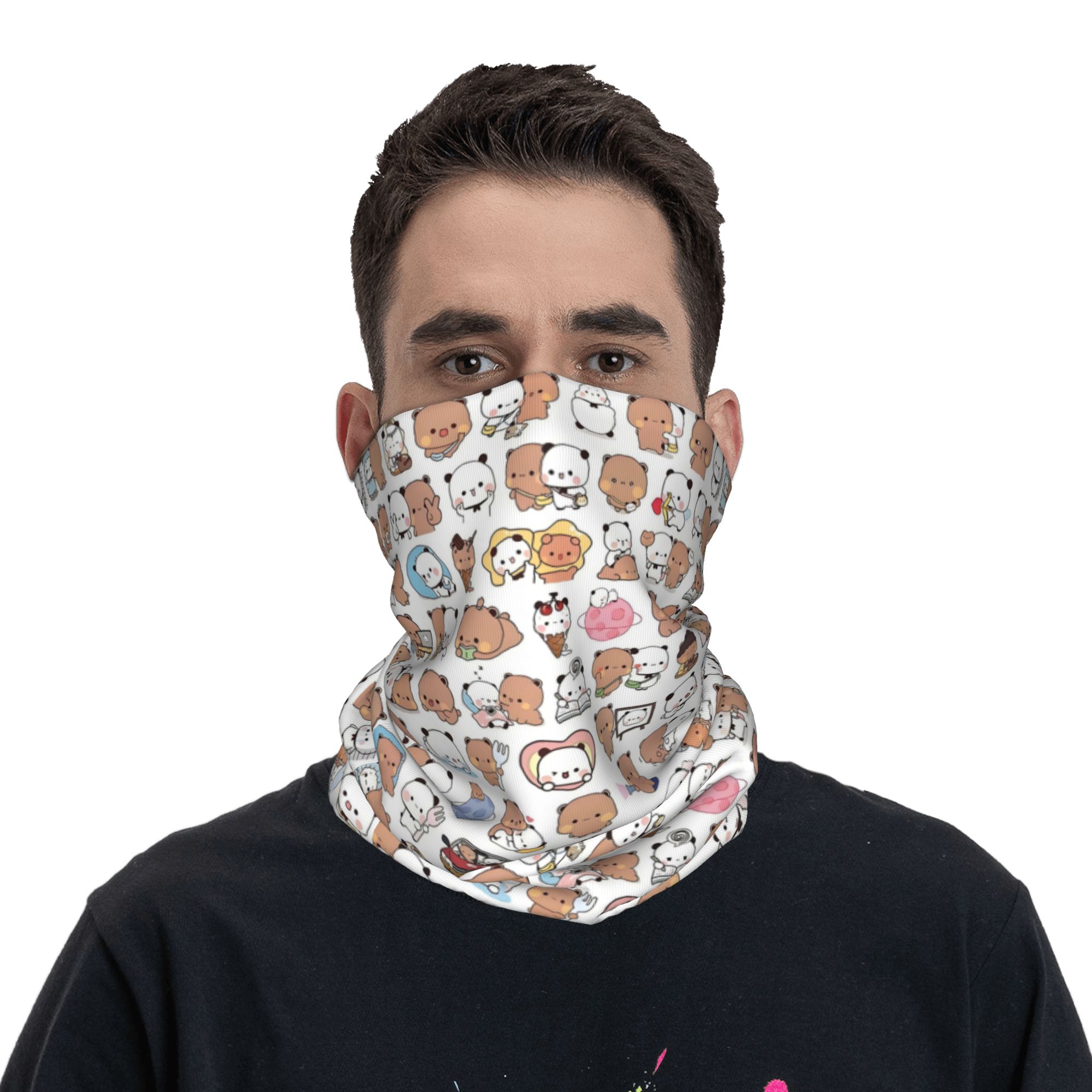 Custom Bear Cartoon Peach And  - Neck Gaiter Face Cover reseña y precio