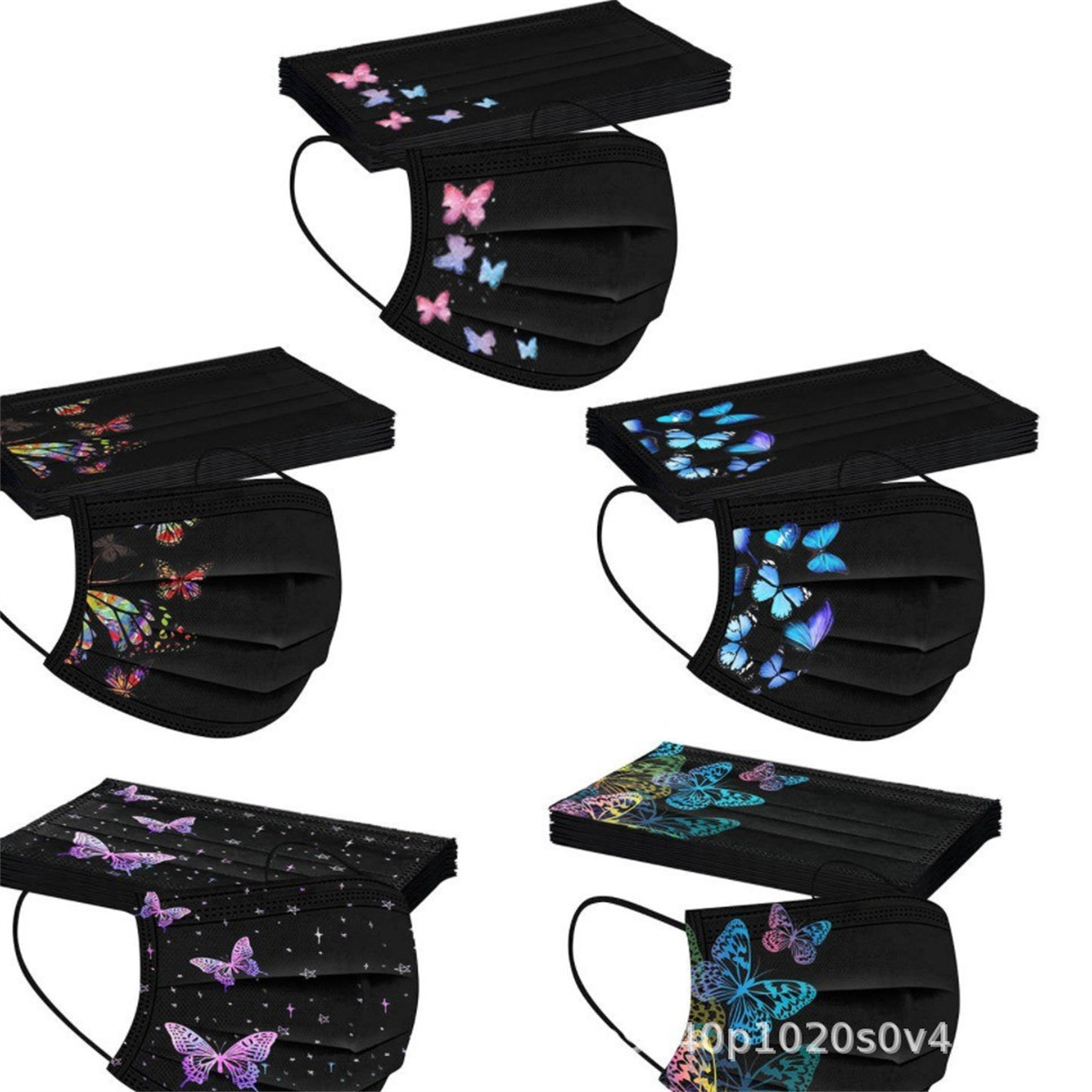 50pcs colorful butterfly print - Disposable Surgical Mask reseña y precio