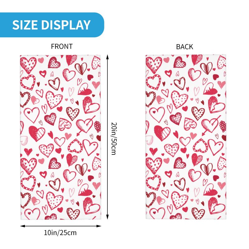 Pink Red Love Hearts Bandana N - Neck Gaiter Face Cover reseña y precio