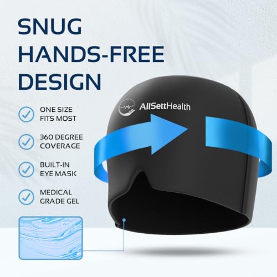 Migraine Relief Cap Ice Head W - Black Face Mask Pack reseña y precio